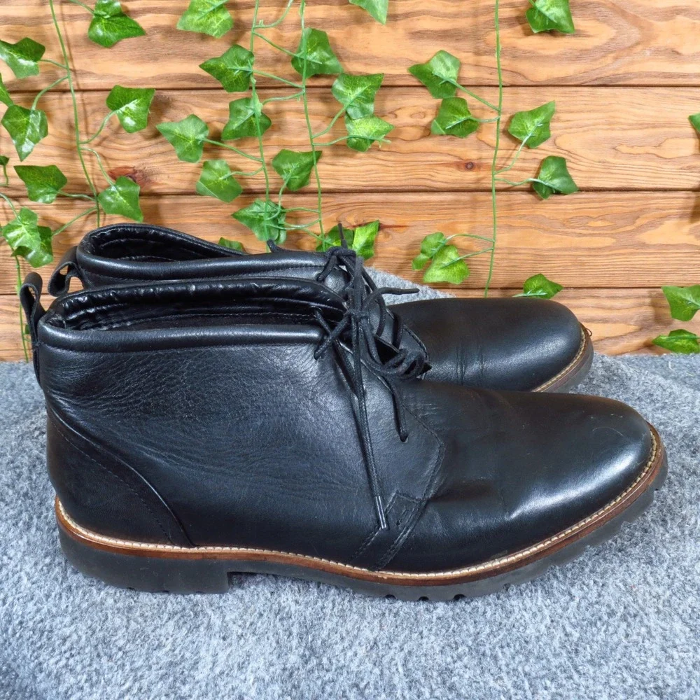 Rockport Charson Men Chukka Boots Size 9 Lightweight Walking Black Leather